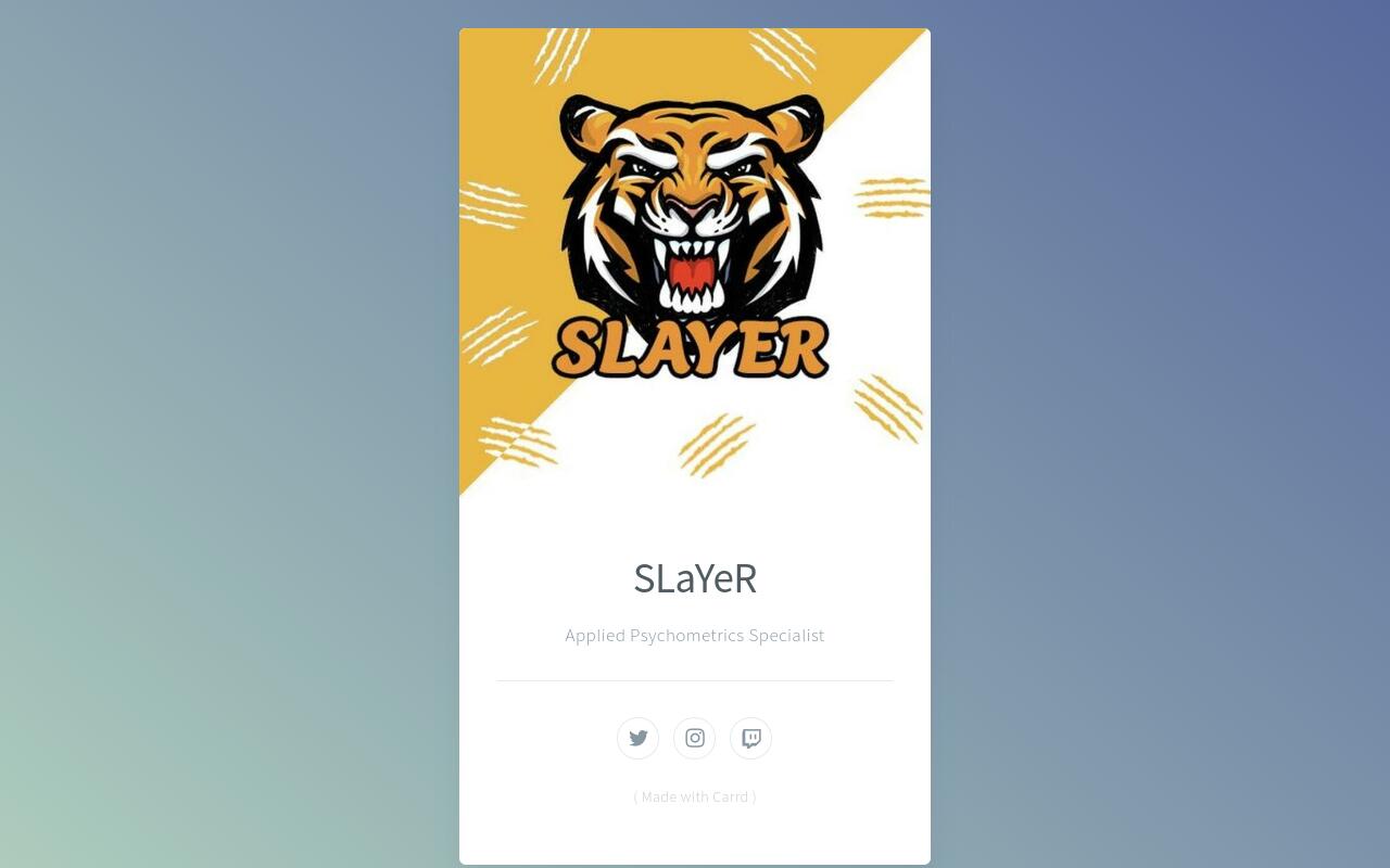 Carrd profile picture for @slayer